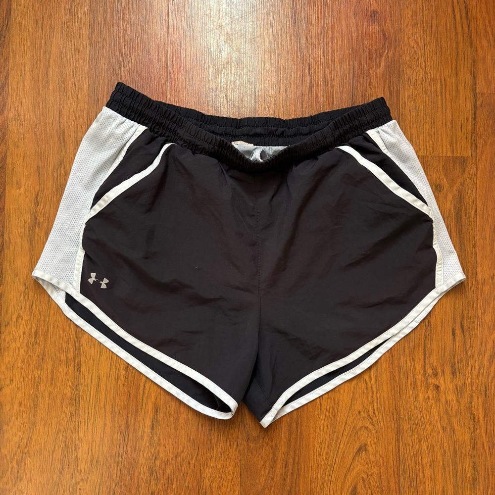 Under Armour Black and White Athletic Shorts